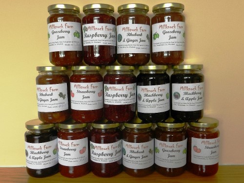 Selection of Jams available at Millknock Farm